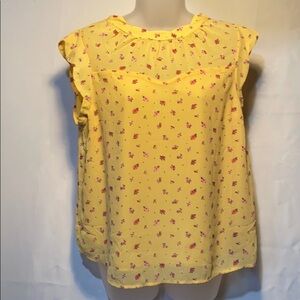 Monteau Yellow Floral Baby Doll Blouse